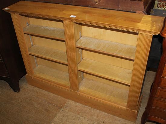 Pine low open bookcase